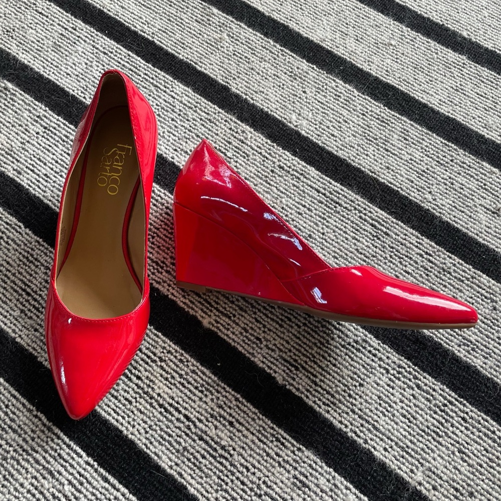 Franco Sarto Red Patent Frankie Wedges